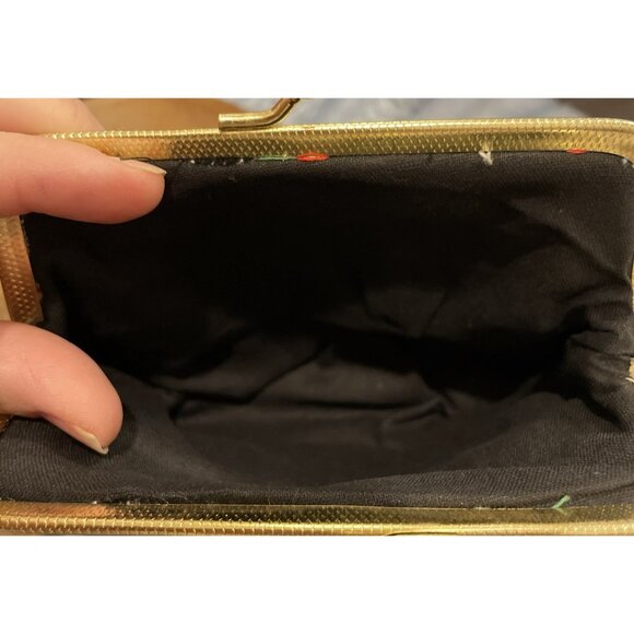 Windmill Needlepoint Tapestry Small Coin Pouch Kiss Lock 2 Piece Set Vintage - Picture 5 of 5